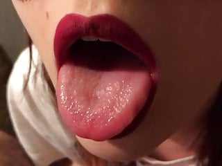 Masked Girl Gets Cum On Her Tongue And Smallow It free video