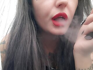 Sexy Smoking Fetish From Dominatrix Nika. Mistress Smokes 2 Thin Cigarettes In A Row, And You Smell Her Smoke free video