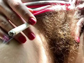 Hairy Pussy Girl Smoking Outdoors - Smoking Fetish Videos free video