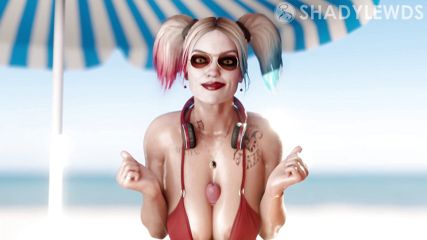 Harley Quinn Beach Titty Fuck (White Version) (Dc) free video